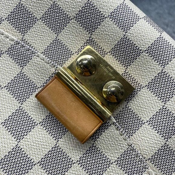 100% Authentic Louis Vuitton Croisette White Damier Azur Canvas Satchel Bag - Picture 6 of 16